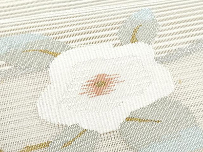 平和屋着物＊夏物　八寸名古屋帯　絽綴れ　枝花文　金銀糸　正絹　逸品　CABI5820fb