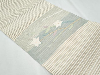 平和屋着物＊夏物　八寸名古屋帯　絽綴れ　桔梗　金糸　正絹　逸品　CABI5821fb