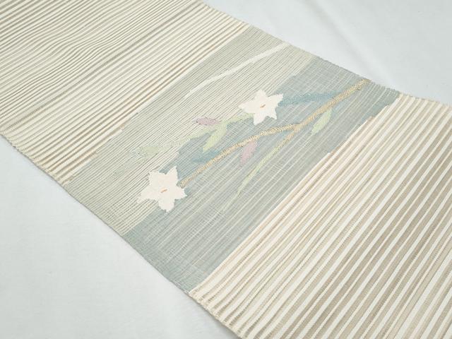 平和屋着物＊夏物　八寸名古屋帯　絽綴れ　桔梗　金糸　正絹　逸品　CABI5821fb