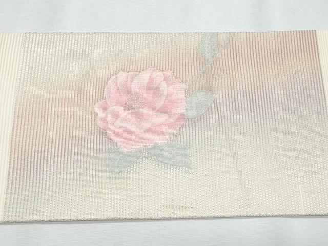 平和屋着物＊夏物　九寸名古屋帯　籬草花文　銀糸　正絹　逸品　CABI5822fb