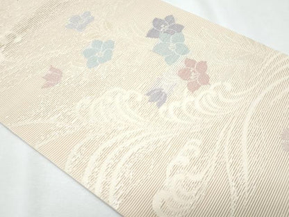 平和屋着物＊夏物　六通柄　京袋帯　枝花文　金糸　正絹　逸品　CABI5824fb
