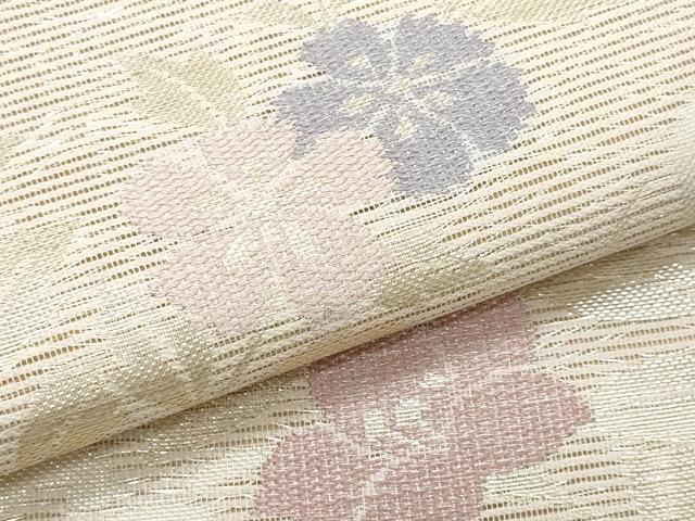 平和屋着物＊夏物　六通柄　京袋帯　枝花文　金糸　正絹　逸品　CABI5824fb