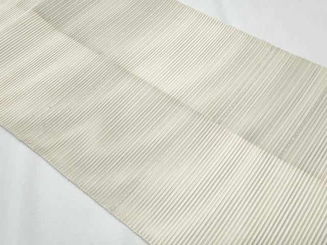 平和屋着物＊夏物　八寸名古屋帯　絽綴れ　市松文　銀糸　正絹　逸品　CABI5825fb