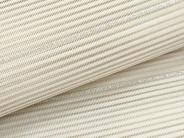平和屋着物＊夏物　八寸名古屋帯　絽綴れ　市松文　銀糸　正絹　逸品　CABI5825fb