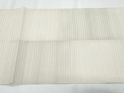 平和屋着物＊夏物　八寸名古屋帯　絽綴れ　市松文　銀糸　正絹　逸品　CABI5825fb