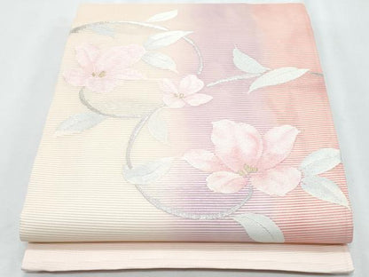 平和屋着物＊夏物　九寸開き名古屋帯　花唐草文　金銀糸　正絹　逸品　CABI5826fb