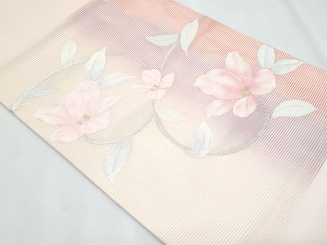 平和屋着物＊夏物　九寸開き名古屋帯　花唐草文　金銀糸　正絹　逸品　CABI5826fb