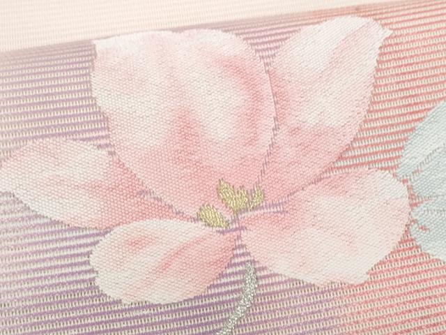 平和屋着物＊夏物　九寸開き名古屋帯　花唐草文　金銀糸　正絹　逸品　CABI5826fb