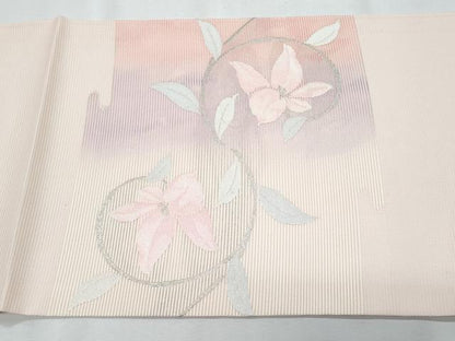 平和屋着物＊夏物　九寸開き名古屋帯　花唐草文　金銀糸　正絹　逸品　CABI5826fb