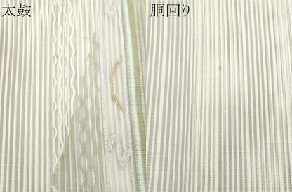 平和屋着物＊夏物　八寸名古屋帯　絽綴れ　横段花文　金銀糸　正絹　逸品　CABI5827fb