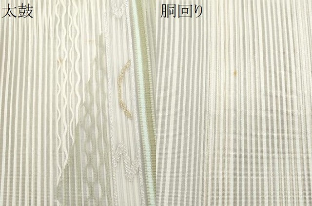 平和屋着物＊夏物　八寸名古屋帯　絽綴れ　横段花文　金銀糸　正絹　逸品　CABI5827fb