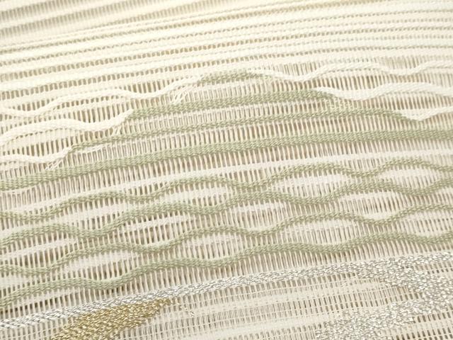 平和屋着物＊夏物　八寸名古屋帯　絽綴れ　横段花文　金銀糸　正絹　逸品　CABI5827fb