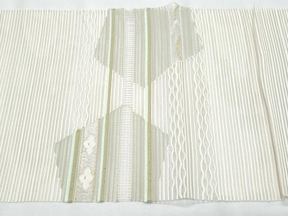 平和屋着物＊夏物　八寸名古屋帯　絽綴れ　横段花文　金銀糸　正絹　逸品　CABI5827fb