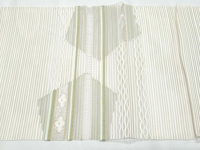 平和屋着物＊夏物　八寸名古屋帯　絽綴れ　横段花文　金銀糸　正絹　逸品　CABI5827fb
