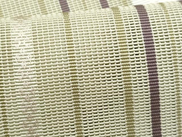 平和屋着物＊夏物　本場筑前博多織　八寸名古屋帯　千鳥立波間道　博多金ラベル　証紙付き　正絹　逸品　CABI5831fb