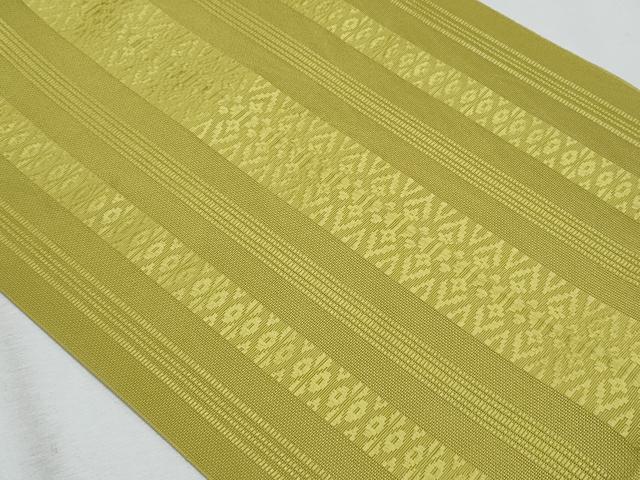 平和屋着物＊夏物　本場筑前博多織　八寸名古屋帯　紗献上　鶸色　正絹　逸品　CABI5852fb