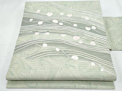 平和屋着物＊夏物　絽塩瀬　九寸名古屋帯　墨流し文様　正絹　逸品　CABI5857fb