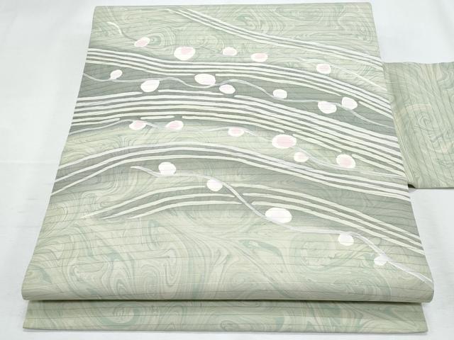 平和屋着物＊夏物　絽塩瀬　九寸名古屋帯　墨流し文様　正絹　逸品　CABI5857fb