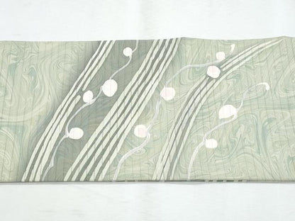 平和屋着物＊夏物　絽塩瀬　九寸名古屋帯　墨流し文様　正絹　逸品　CABI5857fb