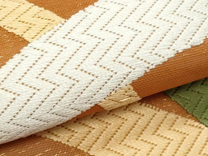 平和屋着物＊夏物　太鼓柄　本袋帯　唐織　芝草文　金彩　正絹　逸品　CABI5860fb