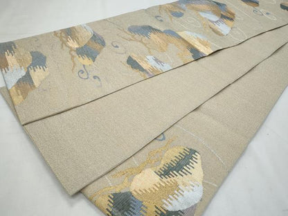 平和屋着物＊夏物　六通柄袋帯　枝松文　金銀糸　正絹　逸品　CABI5861fb