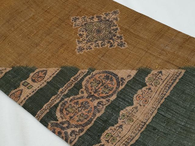 平和屋着物＊夏物　九寸開き名古屋帯　洋花文　麻　逸品　CABI5863fb