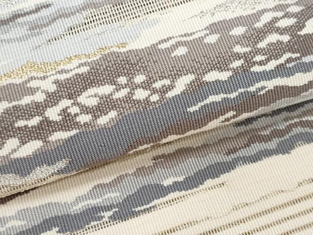 平和屋着物＊夏物　八寸名古屋帯　絽綴れ　霞文　金銀糸　正絹　逸品　CABI5866fb