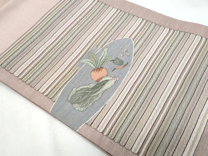 平和屋着物＊夏物　明綴れ　太鼓柄袋帯　成り物　正絹　逸品　CABI5867fb