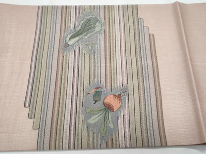平和屋着物＊夏物　明綴れ　太鼓柄袋帯　成り物　正絹　逸品　CABI5867fb