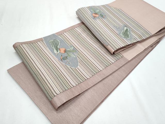 平和屋着物＊夏物　明綴れ　太鼓柄袋帯　成り物　正絹　逸品　CABI5867fb