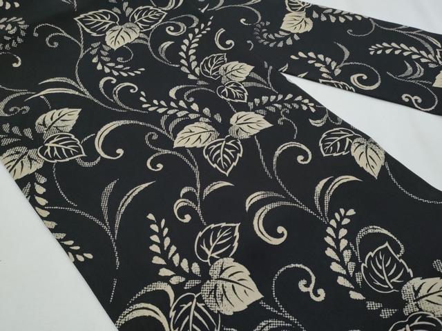 平和屋着物＊夏物　全通柄　九寸名古屋帯　桐唐草文　黒地　正絹　逸品　CABI5868fb