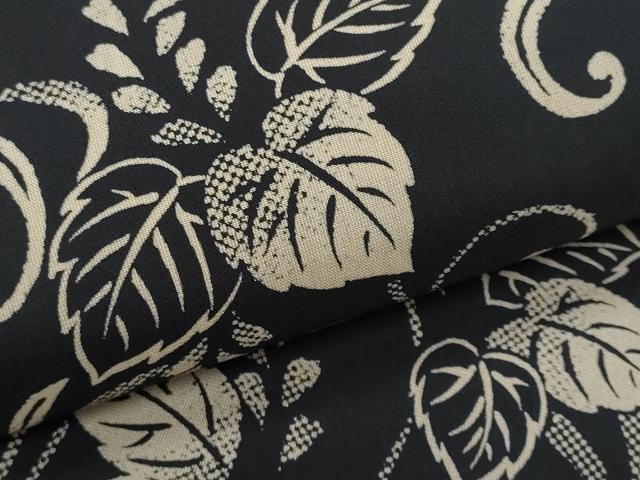 平和屋着物＊夏物　全通柄　九寸名古屋帯　桐唐草文　黒地　正絹　逸品　CABI5868fb