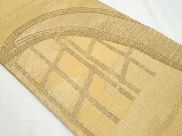 平和屋着物＊夏物　太鼓柄袋帯　櫛織　渡り橋　金銀糸　正絹　逸品　CABI5870fb