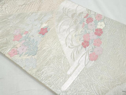 平和屋着物＊夏物　六通柄袋帯　流水枝花文　金銀糸　正絹　逸品　CABI5872fb