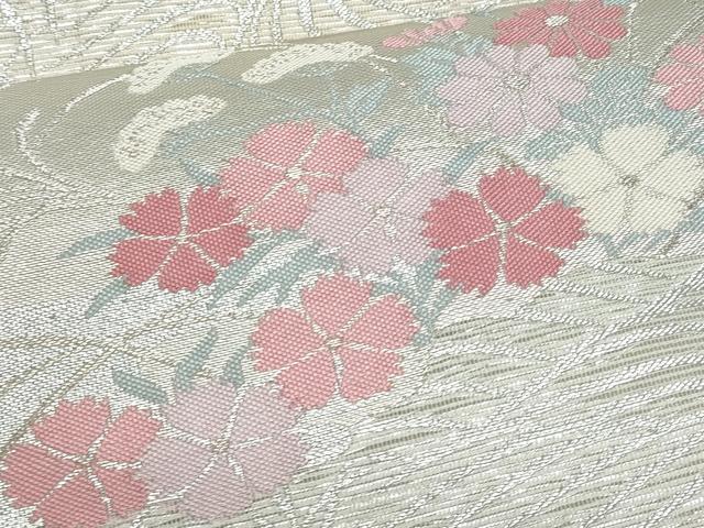 平和屋着物＊夏物　六通柄袋帯　流水枝花文　金銀糸　正絹　逸品　CABI5872fb