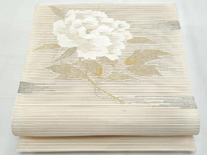 平和屋着物＊夏物　八寸名古屋帯　絽綴れ　枝花文　金銀糸　正絹　逸品　CABI5878fb