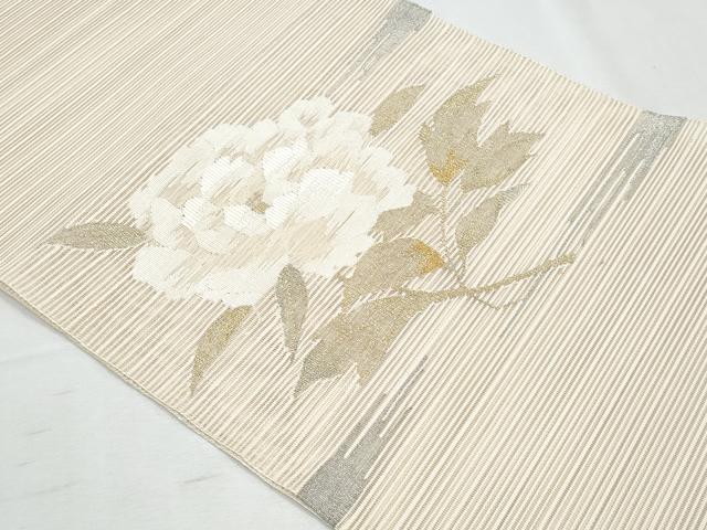 平和屋着物＊夏物　八寸名古屋帯　絽綴れ　枝花文　金銀糸　正絹　逸品　CABI5878fb