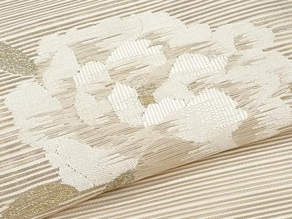平和屋着物＊夏物　八寸名古屋帯　絽綴れ　枝花文　金銀糸　正絹　逸品　CABI5878fb