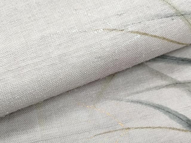 平和屋着物＊夏物　九寸名古屋帯　手描き　枝葉文　金銀彩　正絹　逸品　CABI5880fb