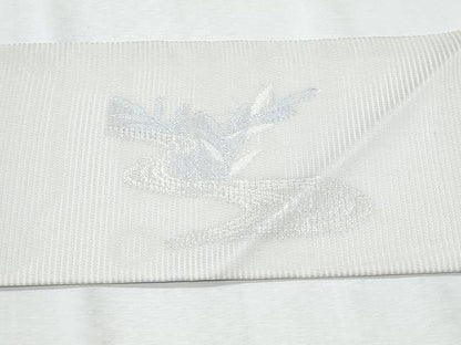 平和屋着物＊夏物　九寸名古屋帯　流水枝葉文　銀糸　正絹　逸品　CABI5881fb