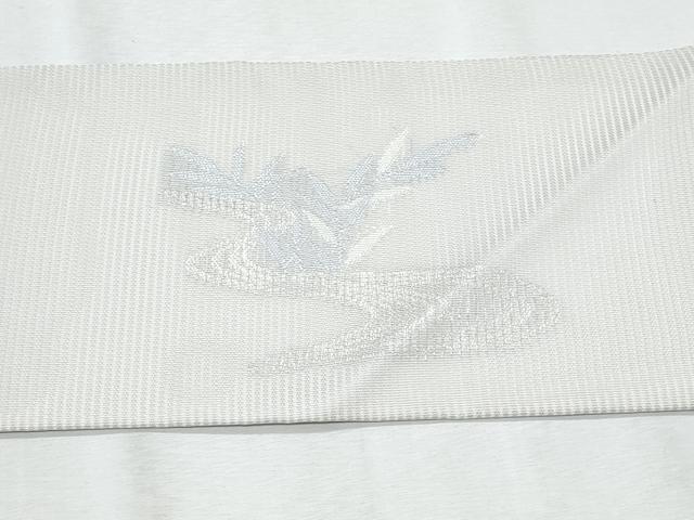 平和屋着物＊夏物　九寸名古屋帯　流水枝葉文　銀糸　正絹　逸品　CABI5881fb