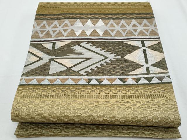 平和屋着物＊夏物　太鼓柄袋帯　すくい織　横段文　正絹　逸品　CABI5882fb