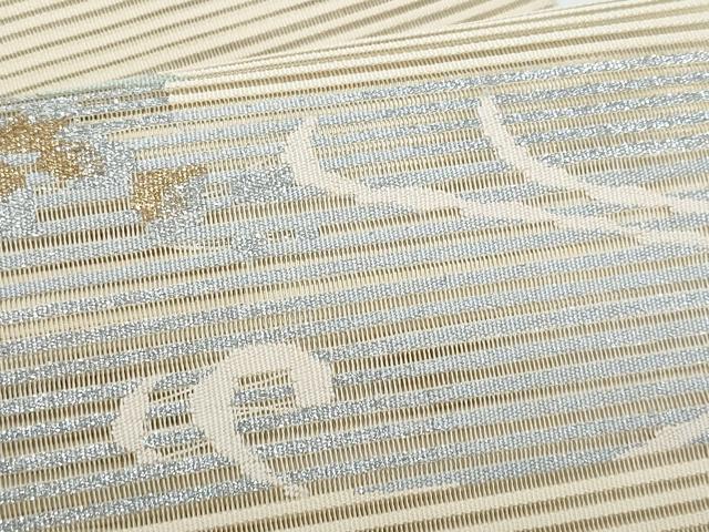 平和屋着物＊夏物　八寸名古屋帯　絽綴れ　枝花文　金銀糸　正絹　逸品　CABI5885fb