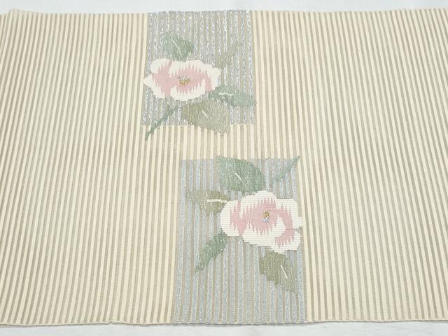 平和屋着物＊夏物　八寸名古屋帯　絽綴れ　枝花文　金銀糸　正絹　逸品　CABI5885fb
