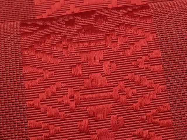平和屋着物＊夏物　本場筑前博多織　八寸名古屋帯　紗献上　赤紅色　正絹　逸品　CABI5886fb
