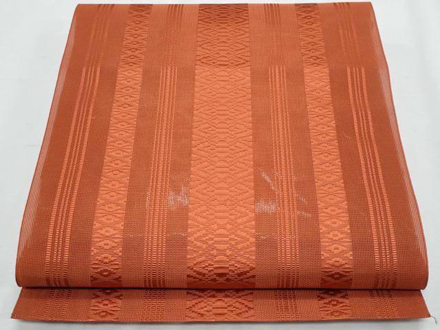 平和屋着物＊夏物　本場筑前博多織　八寸名古屋帯　紗献上　樺色正絹　逸品　CABI5890fb