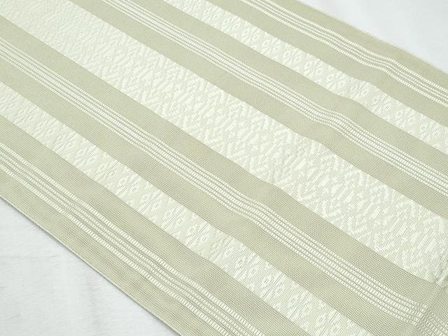 平和屋着物＊夏物　本場筑前博多織　八寸名古屋帯　紗献上　若芽色　木下節夫作　証紙付き　正絹　逸品　CABI5894fb