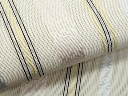 平和屋着物＊夏物　本場筑前博多織　八寸名古屋帯　紗献上　練色　正絹　逸品　CABI5895fb