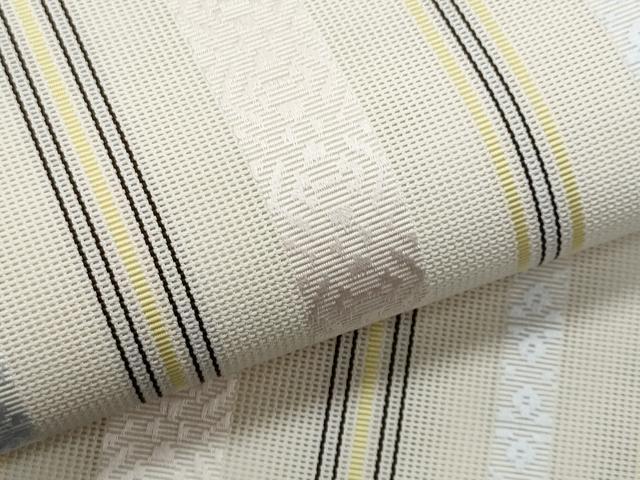 平和屋着物＊夏物　本場筑前博多織　八寸名古屋帯　紗献上　練色　正絹　逸品　CABI5895fb