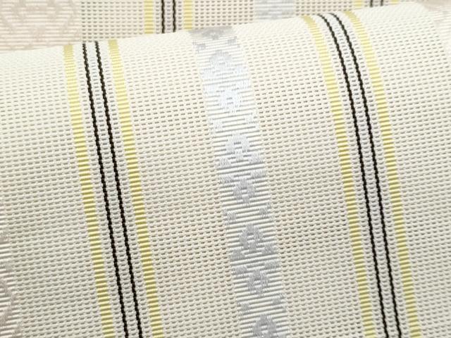 平和屋着物＊夏物　本場筑前博多織　八寸名古屋帯　紗献上　練色　正絹　逸品　CABI5895fb